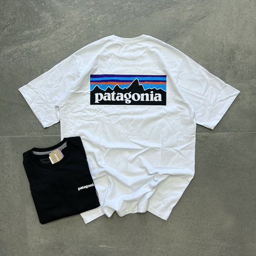 北京现货 Patagonia巴塔哥尼亚P-6混纺男女款经典山峰印花短袖T恤