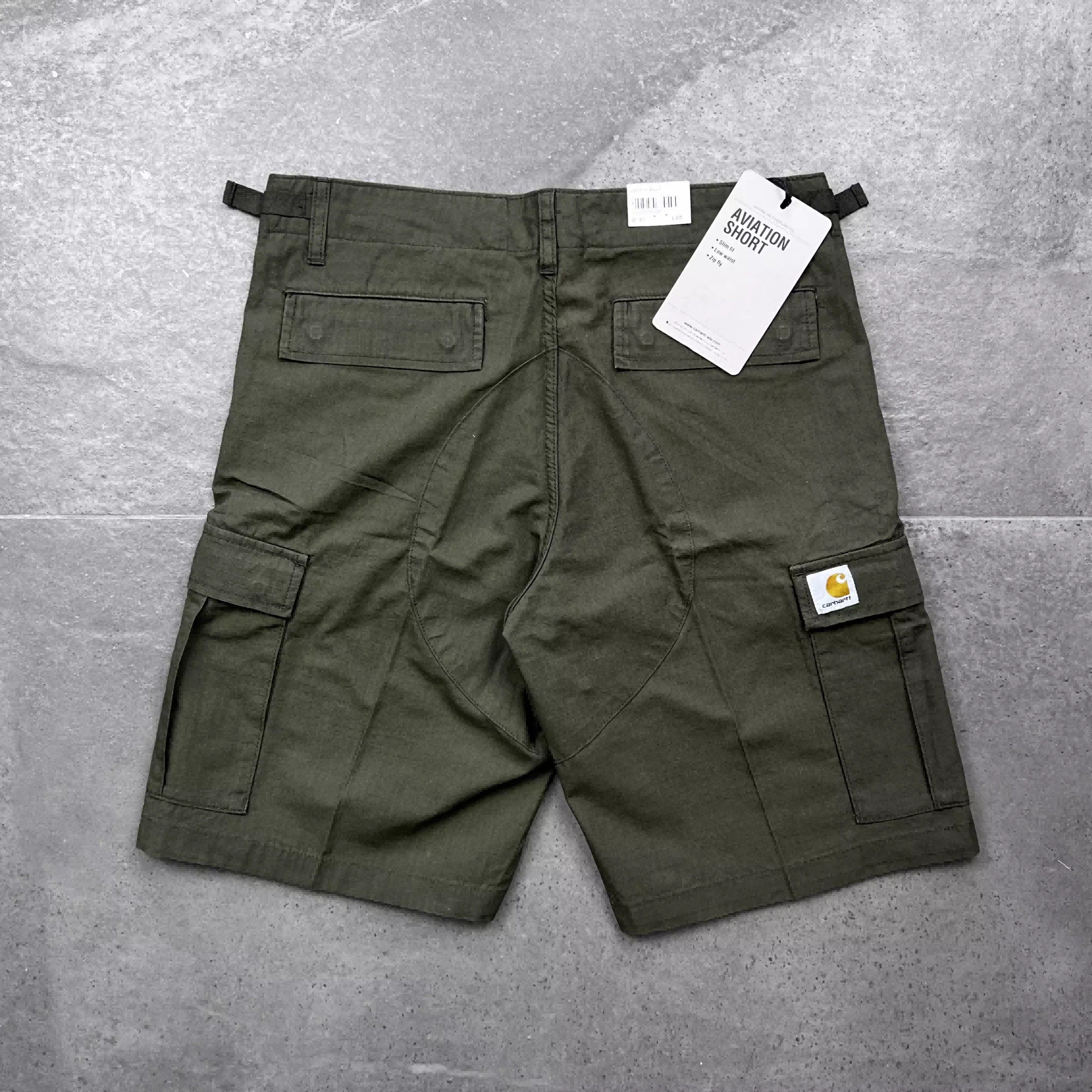 现货Carhartt WIP aviation short卡哈特格子布多口袋工装短裤图片
