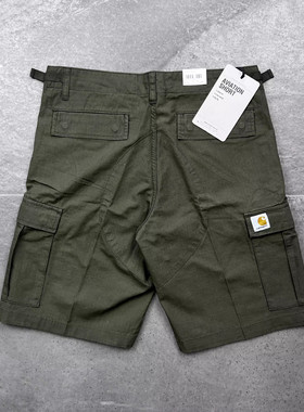 现货Carhartt WIP aviation short卡哈特格子布多口袋工装短裤