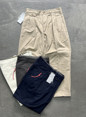 现货 BEAMS JAPAN 2PLEATS CHINO PANT日产小红绳锥形双褶休闲裤