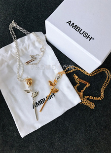 现货 AMBUSH ROSE 金银玫瑰花项链吊坠 CHARM NECKLACE