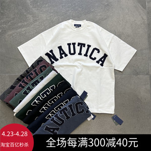 现货nautica日系刺绣LOGO短袖