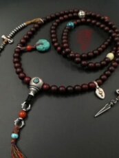 DIY аксессуары 手工文玩卡子侧挂背云八字环绿松石南红蜜蜡星月金刚手串配饰转环
