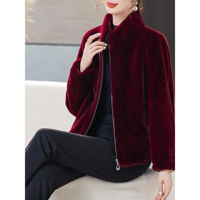 2025新款妈妈装秋冬装皮草外套洋气时尚中老年女装