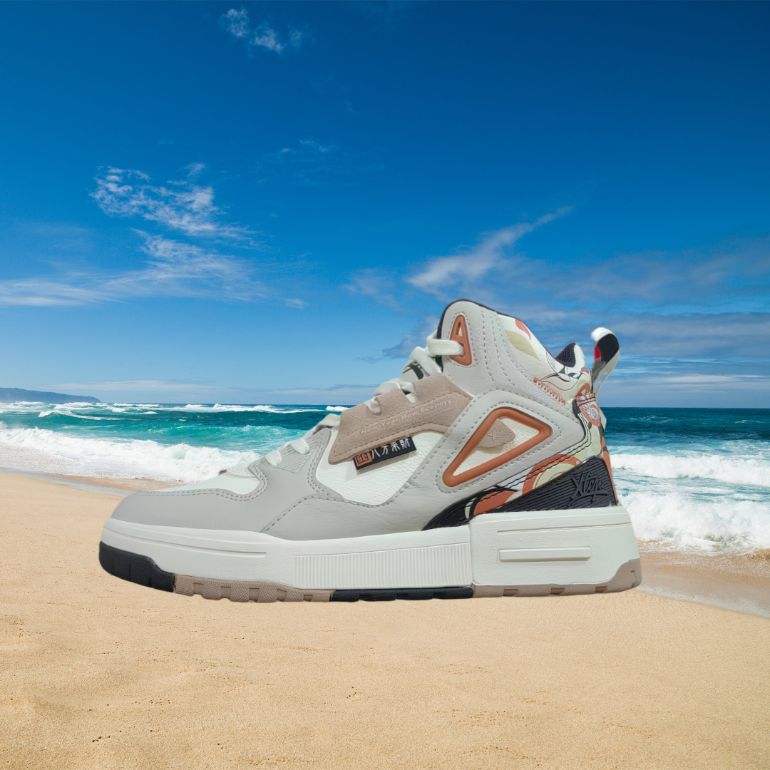 特步高帮系带男子板鞋