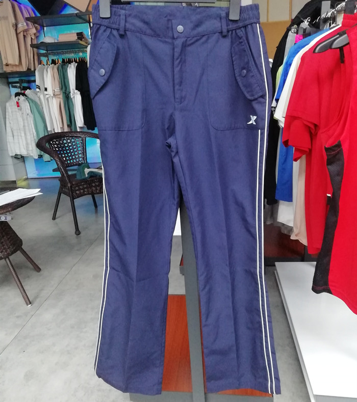 特步春秋新品女子综合训练系列涤棉面料运动休闲直筒单裤FW120906