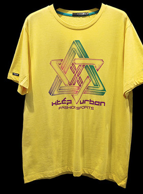 特步新款吸湿排汗抗紫外线超强弹性男子短体恤T恤FM042032