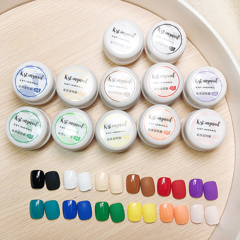 KSTINGNAIL司婷免洗彩绘胶钢板转印蹭粉高密铂金胶黑白色纹理感