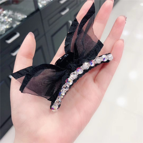 进口兔耳朵立体抓夹刘海新品水钻