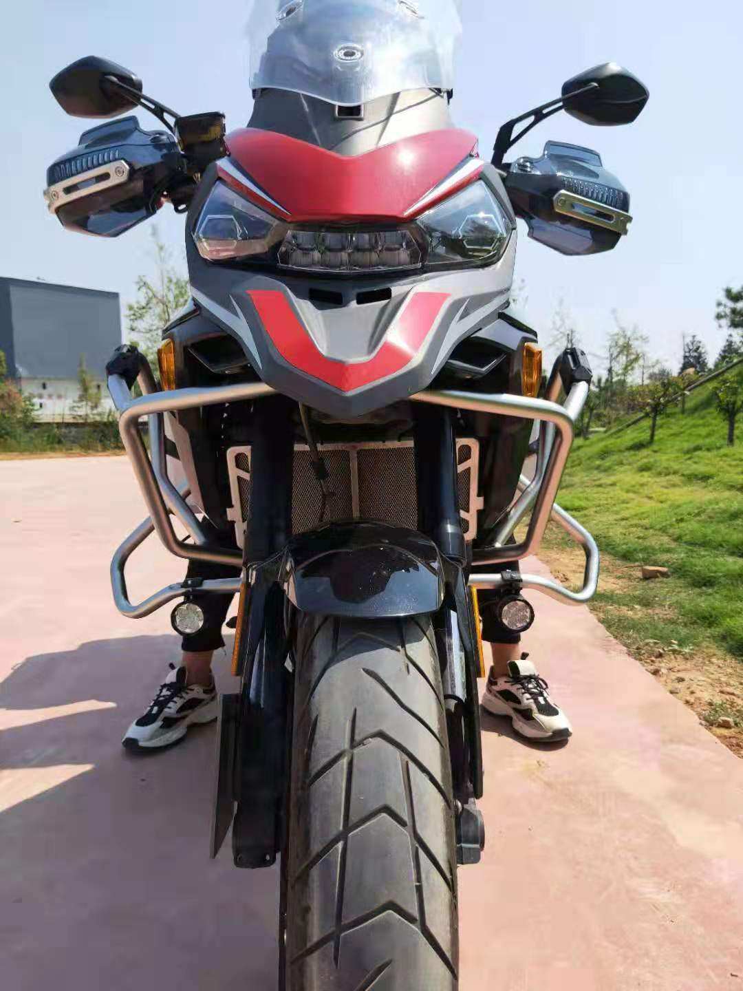 摩瑞mg500不锈钢保险杠摩托车护杠改装竞技杠防摔杠配件支撑杠