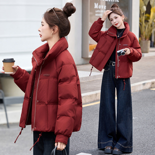 2025冬季新款羽绒服女短款立领小个子设计感90白鸭绒保暖外套加厚