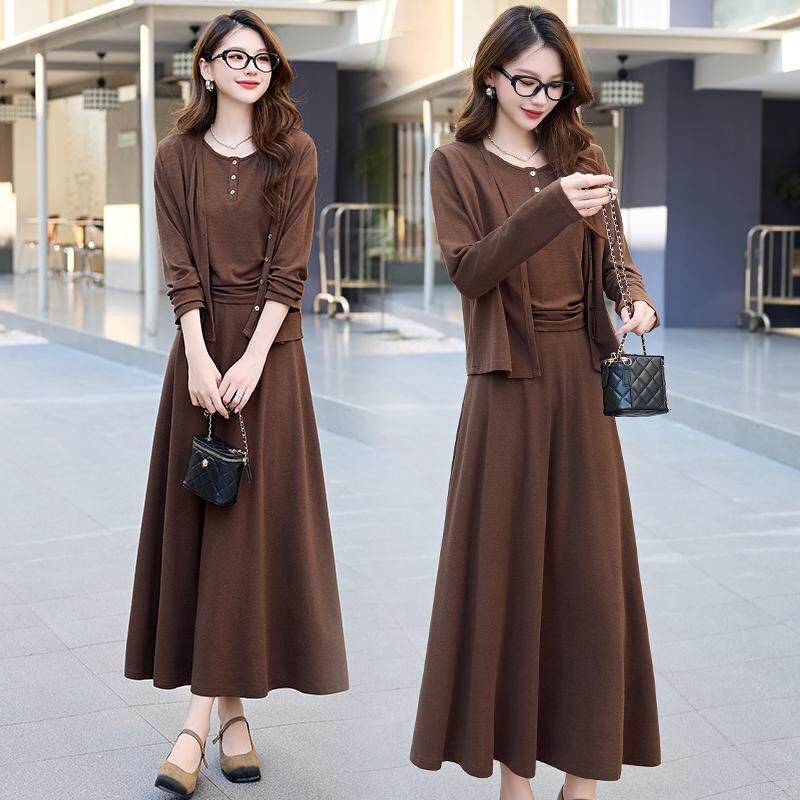 御姐风初春新款气质显瘦休闲套装裙女高级感开衫上衣半身裙三件套