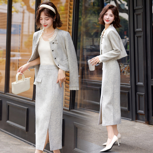 高级感小香风气质名媛半身裙套装女2025秋冬装时尚两件套富家千金