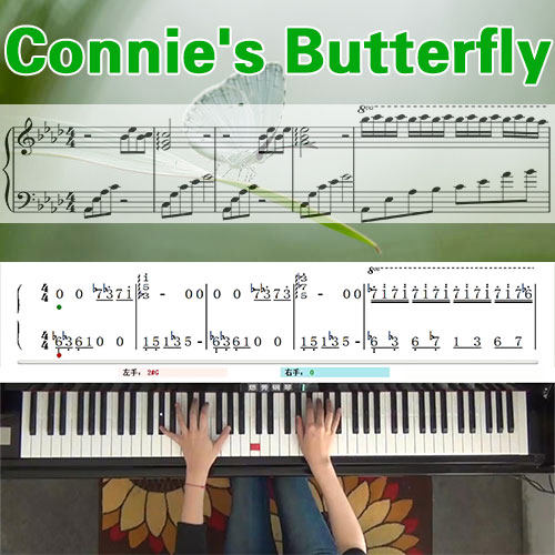Connie's Butterfly 五线谱简谱钢琴教学课程 悠秀
