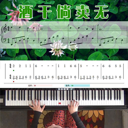 酒干倘卖无(苏芮)五线谱简谱钢琴教学课程 悠秀