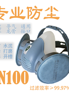 宝顺安防尘口罩kn100防工业粉尘打磨装修煤矿井下硅胶可调节面具