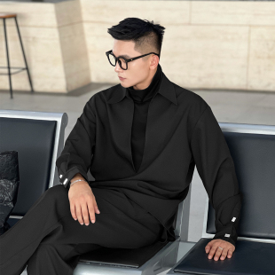 长袖 高级感卫衣男翻领设计款 t恤上衣 秋季 二十二号穿搭总裁私定款