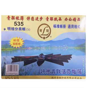 青联535明细分类帐（乙式）活页16开活页账本分类账簿100张