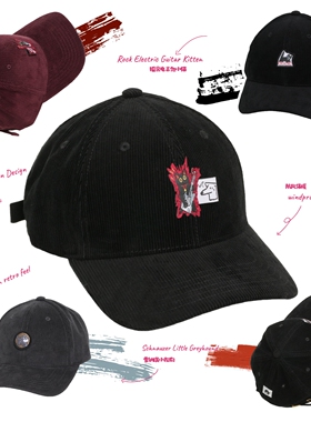 硬顶小众灯芯绒刺绣棒球帽男女通用百搭防风鸭舌帽春秋冬潮流帽子