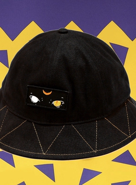 萨刻神秘异眼猫防晒遮脸抖音小红书防风遮阳防紫外线暗黑渔夫帽子