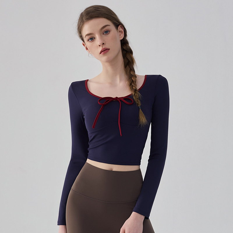 长袖减震外穿紧身短款锦纶