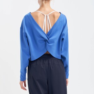显高短款健身衣两面穿美背运动服室内性感瑜伽服女子跑步长袖卫衣