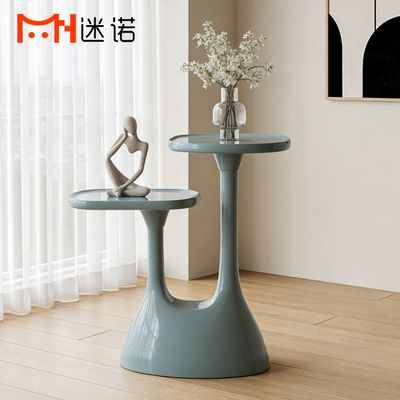 轻奢设计师彩色玻璃钢艺术边几