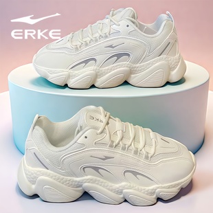 鸿星尔克女鞋2026夏季新款软底轻便透气运动鞋百搭厚底休闲老爹鞋