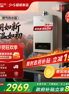 【爆款TM5升级】AO史密斯家用小精钢燃气热水器13/16升EC3恒温