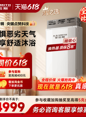 【精钢室外机】AO史密斯燃气热水器户外机16升室外户外安装智控