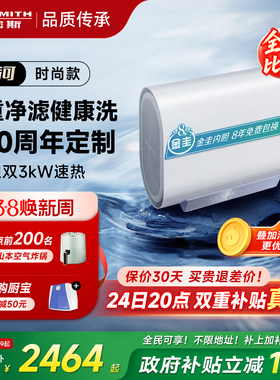 国补AO史密斯佳尼特银河电热水器60/80升HT1S家用超薄1级节能洗澡
