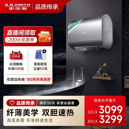 Ao Smithsi Terkinist Baldin Power Watereaster Home Slim Double Ble Flat Bucket Speed ​​Hot 60/80 литров htd
