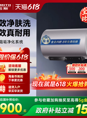 国补AO史密斯电热水器60/80升容量ED6免清洗预约双3kW速热1级能效