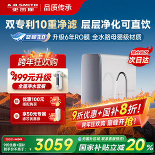 AO史密斯佳尼特大流量厨下直饮净水器蓝鲸2500 政府补贴20%