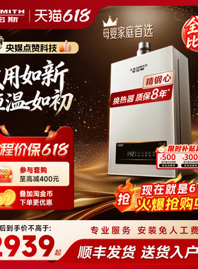 【全能爆款】AO史密斯小精钢燃气热水器13/16升EC3恒温EC5/EJ5Wi