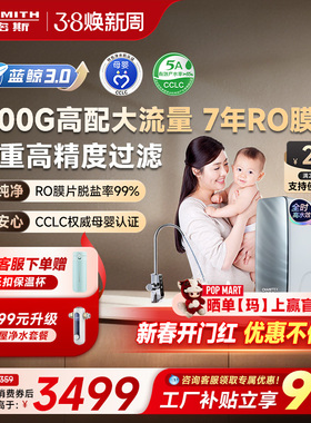 A.O.史密斯佳尼特家用厨下反渗透直饮蓝鲸净水器CR3200AB1