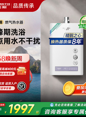 [精钢]AO史密斯佳尼特PC0家用燃气热水器天然气恒温13L/16升厨房