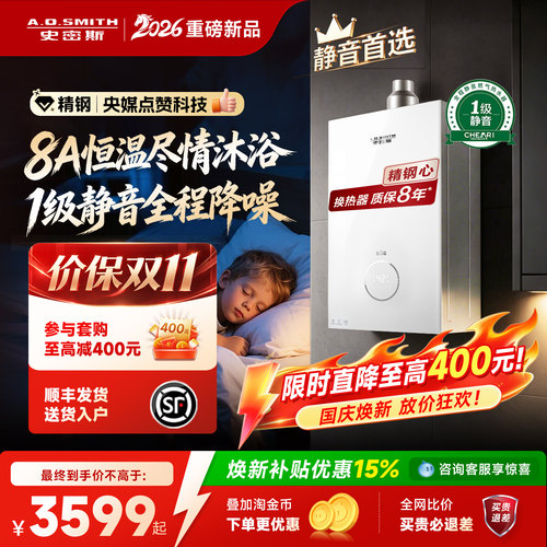 史密斯8A恒温一级静音燃气热水器