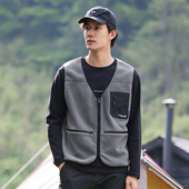 拓路者400g加厚马甲摇粒绒商务休闲男式 针织外套 无袖 马夹秋季 新款