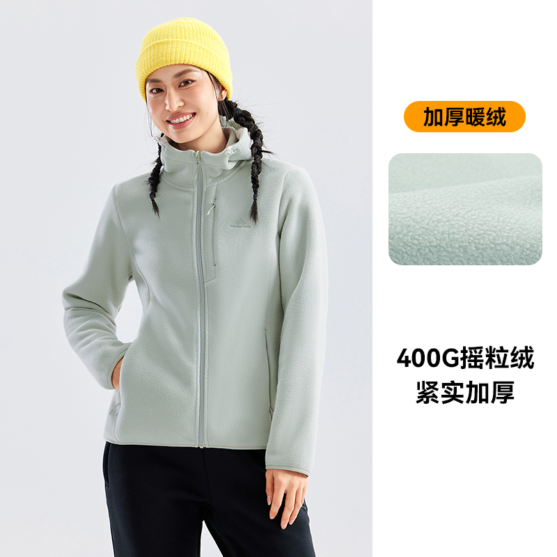 拓路者女户外秋冬加绒保暖抓绒衣