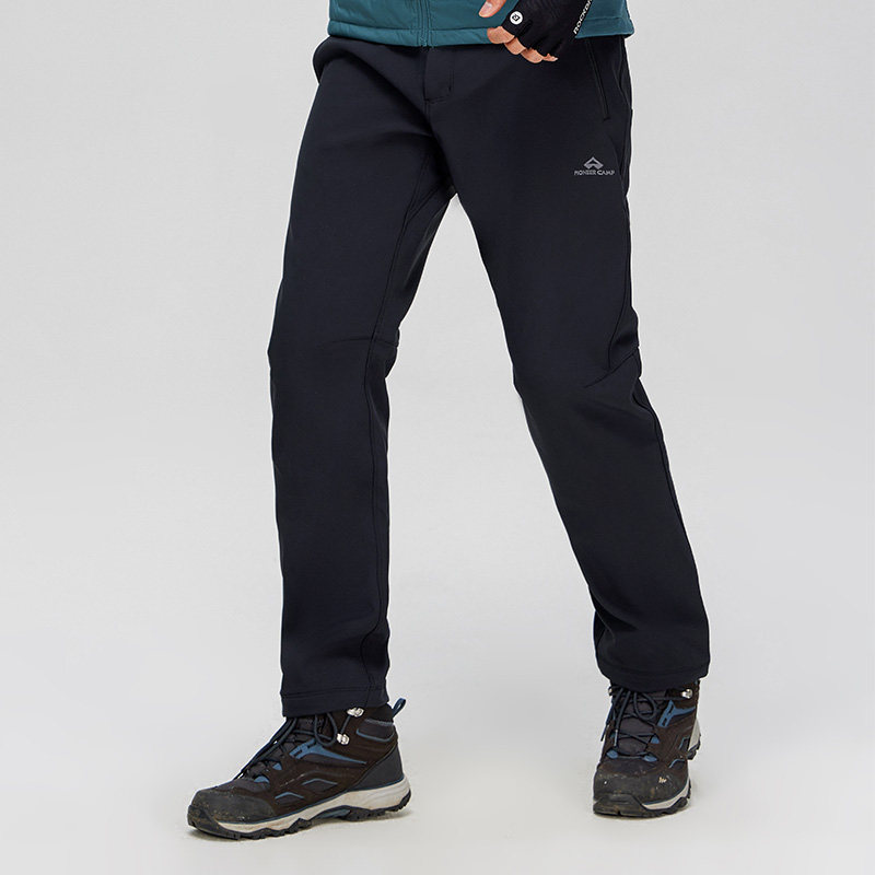 【山猫加绒】拓路者男户外防风软壳裤直筒弹力运动秋冬登山长裤女