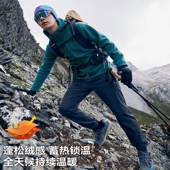 拓路者户外连帽抓绒衣男秋冬肌理格子绒外套徒步百搭保暖拉链上衣