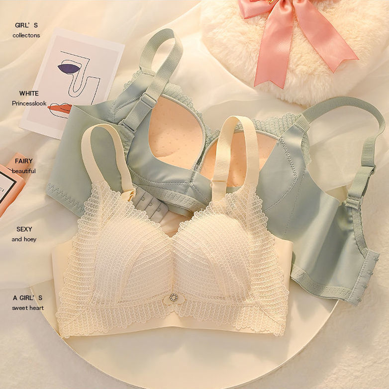 乳胶内衣女小胸聚拢防下垂收副乳透气无钢圈调整型上薄下厚文胸