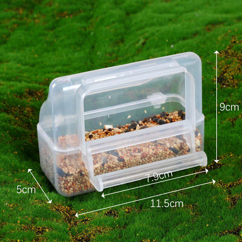 鸟食盒内外挂鸟喂食器防甩鹦鹉食槽文鸟粮盒八哥食罐鸟用食杯防撒