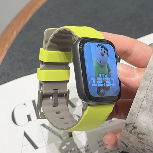 荧光绿运动硅胶适用iwatch表带