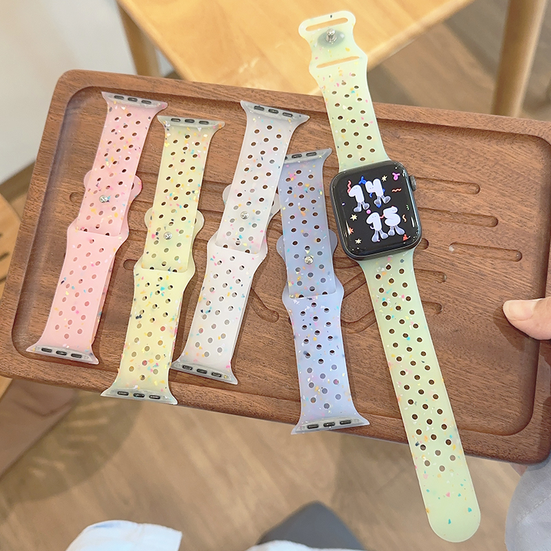 果冻透明彩点硅胶适用iwatch表带