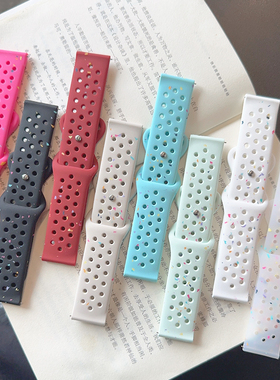 彩点硅胶运动GT5适用华为GT3手表watch4pro表带GT4苹果S9荣耀小米