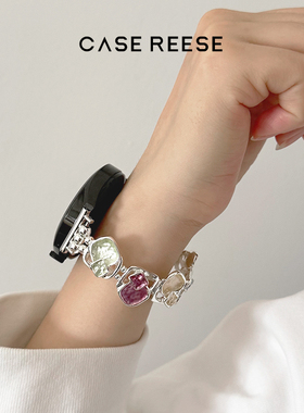 弹力一体金属新款GT4适用华为GT3手表watch4pro表带s9苹果iwatch8