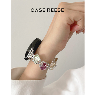 弹力一体金属新款 GT4适用华为GT3手表watch4pro表带s9苹果iwatch8