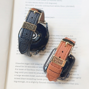 高级金属真皮荔枝纹GT5新款 适用华为GT3手表watch表带GT4苹果小米